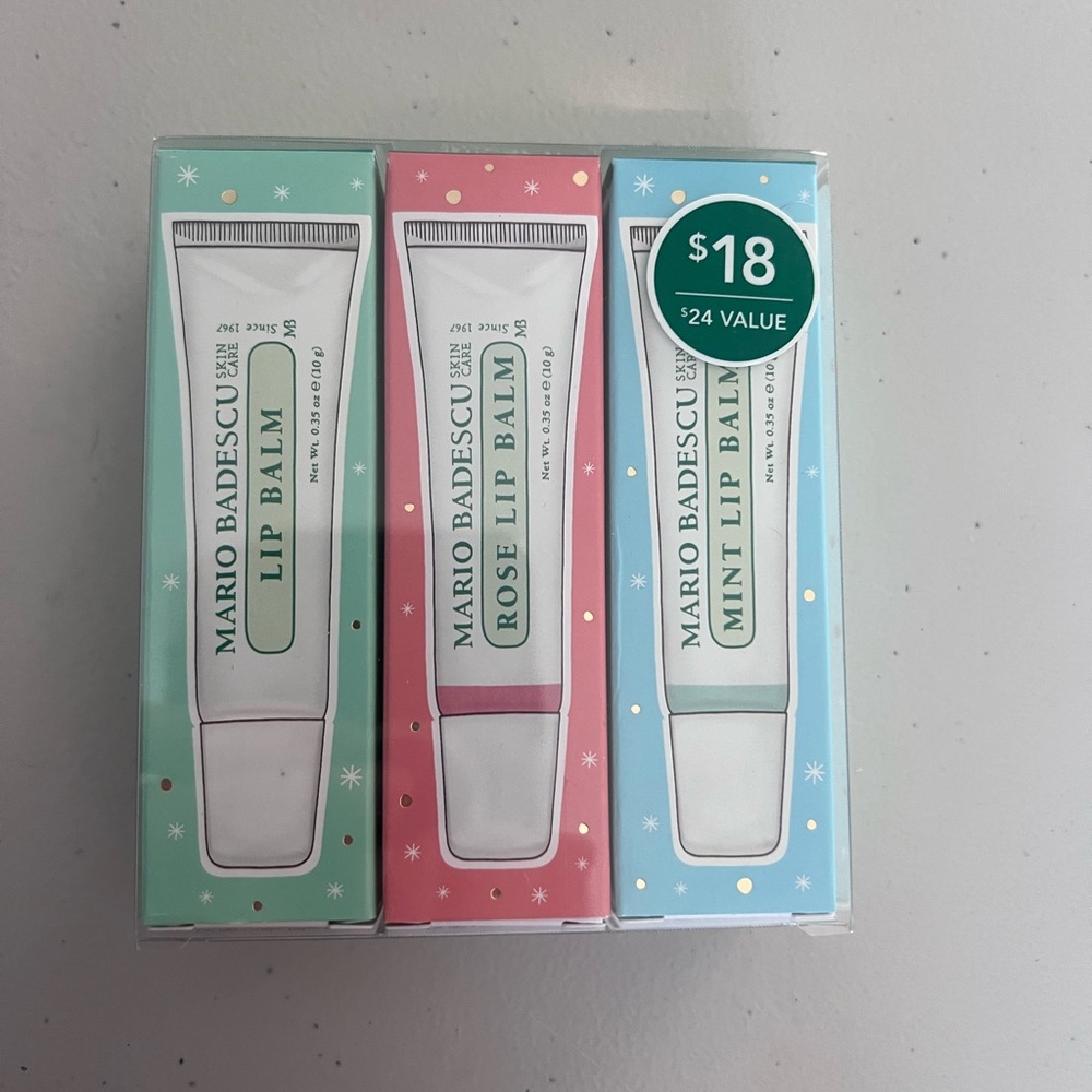Mario Badescu Lip Balm Set - Mint, Rose, Original